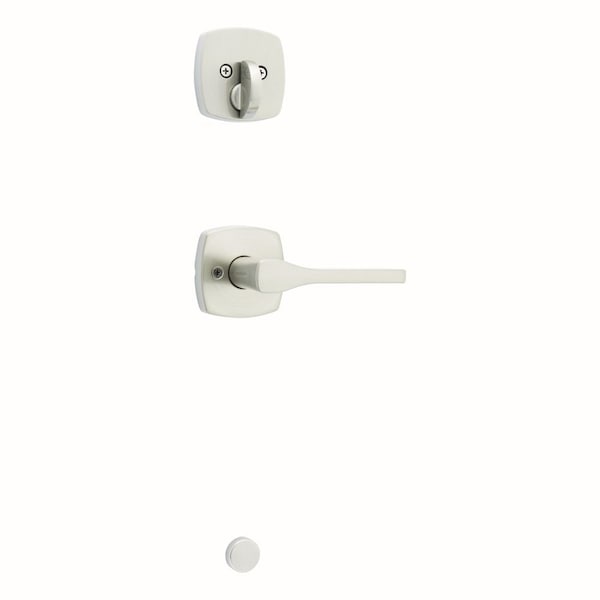 Single Cylinder Interior Tripoli Lever with Midtown Rose Trim Satin Nickel Finish
